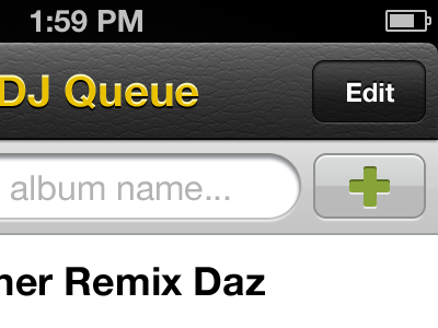 Add to DJ Queue iphone user interface