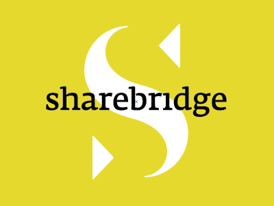 Sharebridge 2 arrows bridge connection negative space s share yellow