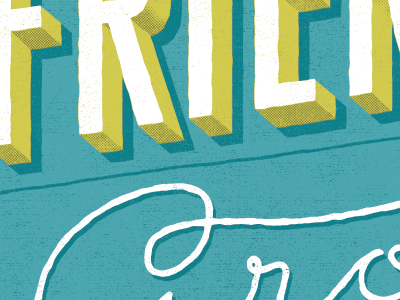 Type for a friend blue hand drawn heroic sans those lavender whales typography yellow