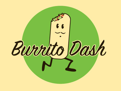 Burrito Dash Logo 5k burrito green moes red run tan