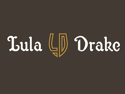 Lula Drake Logo with Monogram brown columbia custom type gold lula drake monogram wine wine bar