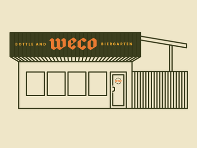 WECO Bottle & Biergarten Building Illustration