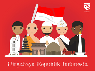 Dirgahayu Republik Indonesia 75 agama art bangsa budaya dirgahayurepublikindonesia hutri75 illustration indonesia indonesiamaju persatuan
