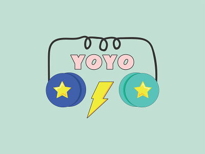 The Yo-Yo art game illustration retro vintage yo yo