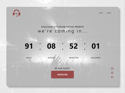 Music Festival website countdown design figma ui ux web webdesign