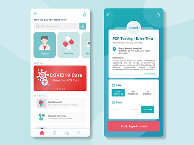 Health App (mobile) design figma illustration mobile app ui ux