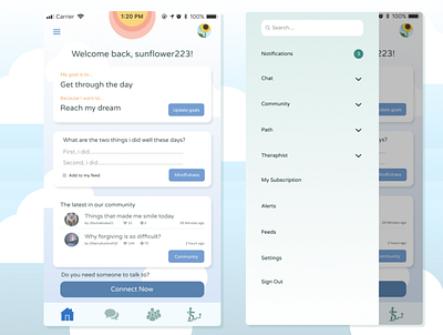 7 Cups Re design design figma mobile mobile app mockup ui ux