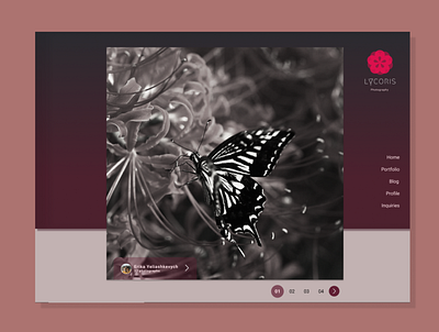 Lycoris (Photography Website Design) design figma flower lycoris photography ui ux web webdesign