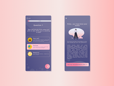 Health app (Quiz) design figma mobile mobile app ui ux vector