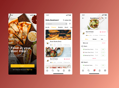 Food Delivery Application - Concept adobe xd clean delivery delivery app flat food food app food delivery service ui design ui ux white