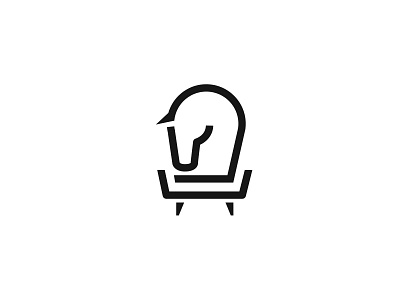 Furniture Horse Icon abstract armchair branding furniture horse logo modern simple