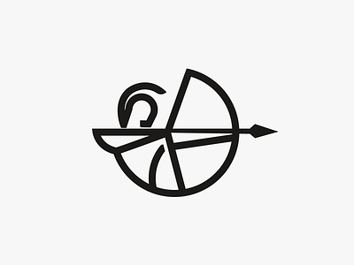 Abstract Archer Logo Icon abstract archer arrow bow icon lineart simple