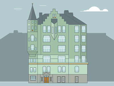 Aeolus architecture artnouveau design daily flat graphic design helsinki daily drawing illustration jugendstil monthly challenge