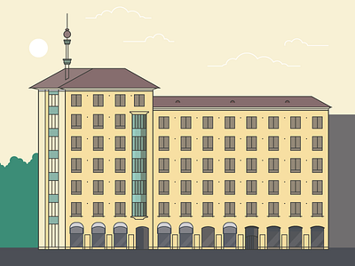 Tehtaankatu 21 architecture design daily flat graphic design helsinki daily drawing illustration monthly challenge nordic classicism