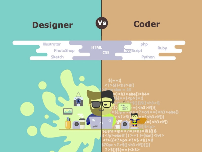 Designer Vs Programmer Vs Coder Vs Hacker by Apps Maven on Dribbble