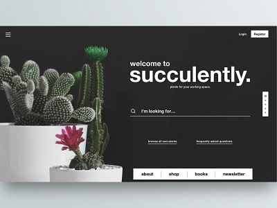 Succulently Home Page typography ui ui design ux ux design web