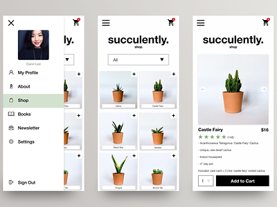 Mobile Succulent eCommerce Concept ui uidesign ux uxdesign