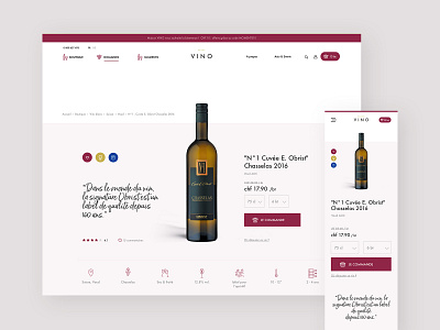 Vino - Product detail page