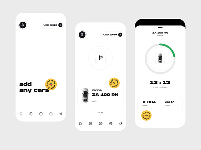 zone parking - concept account app application design ios mobile parking price product time ui user user interface ux