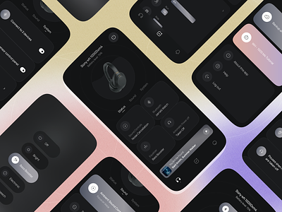 Headphones app concept - dark 3d touch account app app design bluetooth dark dashboard design equalizer headphones ios menu mobile music player settings ui user ux