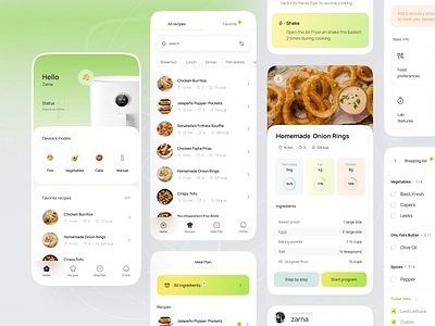 Air Fryer app account air fryer app basket cook cooking cooking app design food ios mobile recipe recipes recipes app registration setting shopping ui user ux