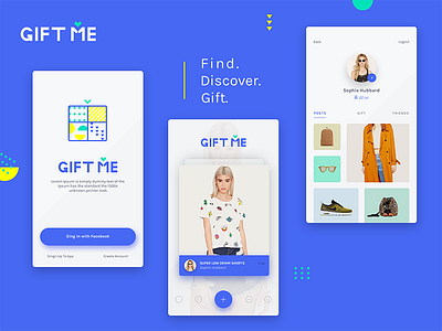 GiftMe app calendar gift ios login mobile app registration sign in signup splash ui ux