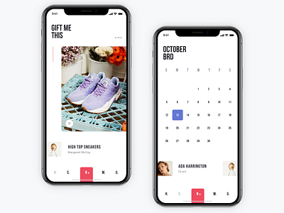 Gift Me This app calendar gift mobile mobileapp mobileappdesign shop ui uidesign uidesigner user interface ux ux ui uxdesign uxdesigner