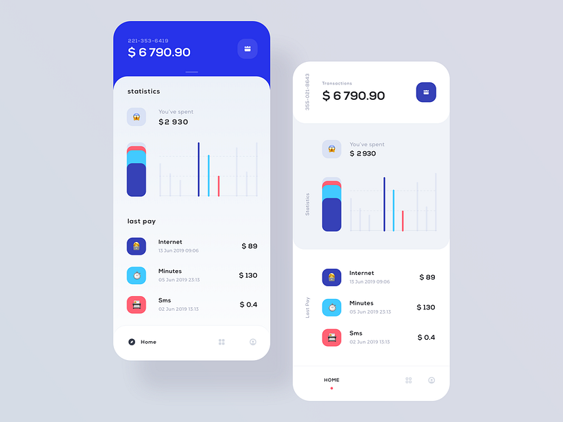 Mobile Balance Dashboard by Tam Zarna on Dribbble