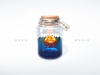 月鲸 bottle design illustration moon ui whale