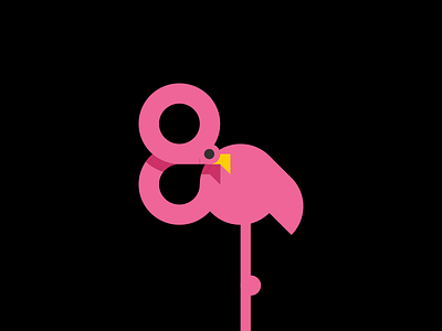 Flamingo 80 80 flamingo heart icon logo mark pink