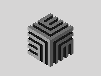 Cube mark 3d branding cube hexagone identity lines logo mark