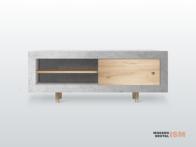 Modbrut brutalmodernism concrete furniture industrial modernbrutalism product sideboard wood