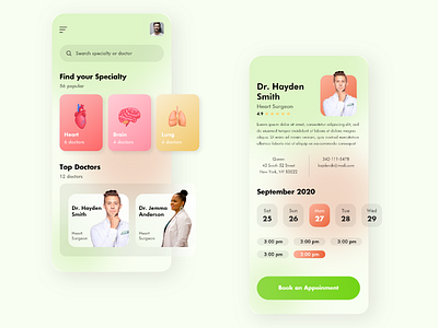 Doctor Appointment Concept UI app gradient ui