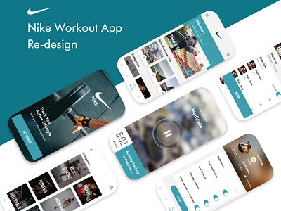 Nike Training Redesign app design flat training ui