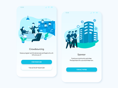 Sponsor and Crowdsourcing Feature app app design design flat flat vector graphic design illustration illustrator ui uidesign vector vectorart