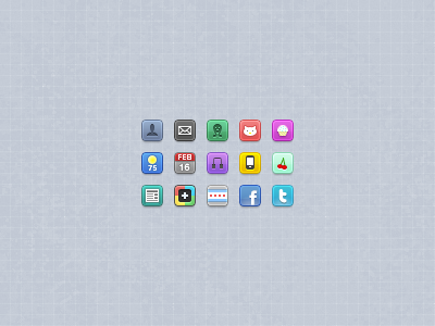 Micro Icons calendar cherry chicago cupcake headphones icon set icons iphone kitty mail social icons weather