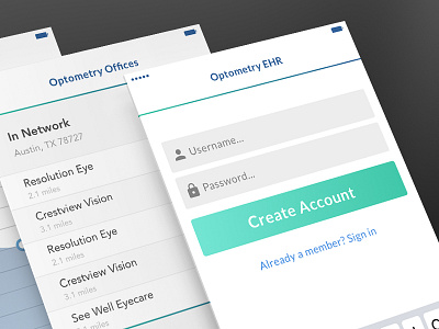 Optometry EHR android app ehr ios light theme optometry ui ux