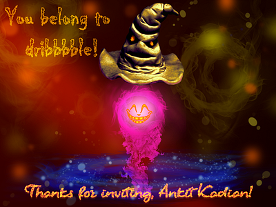 Hello Dribbble! artwork colorful creative debut debutshot dribbble halloween happy illustration photoshop theme