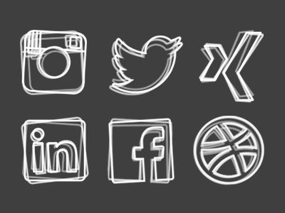 some sketchy social media icons icons iconset portfolio social media