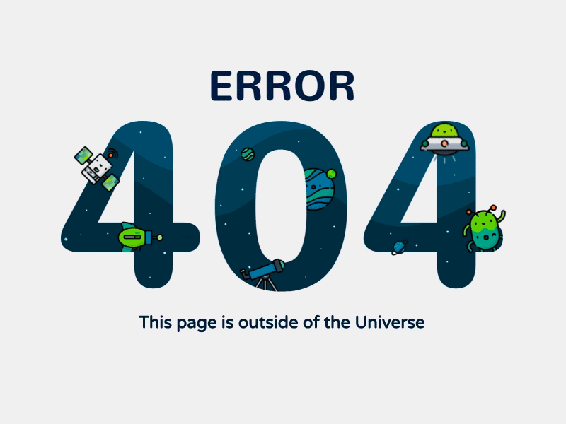 New error 404 page for Flaticon error 404 flaticon freepik interface space ui universe ux web design