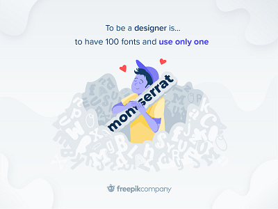 Designer True Story branding character design designer flat font freepik illustration joke love meme montserrat typograhy vector