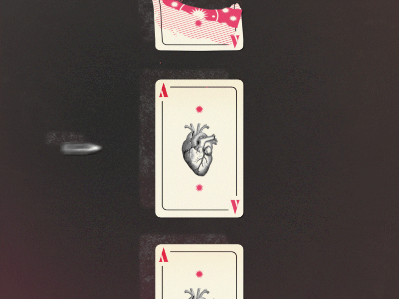 Motiontober Day 4 // Shot ace ace of hearts alpes maritimes anatomy antibes bullet cards freelance french riviera graphic design heart motion design motion graphics nice playing cards poker shot video