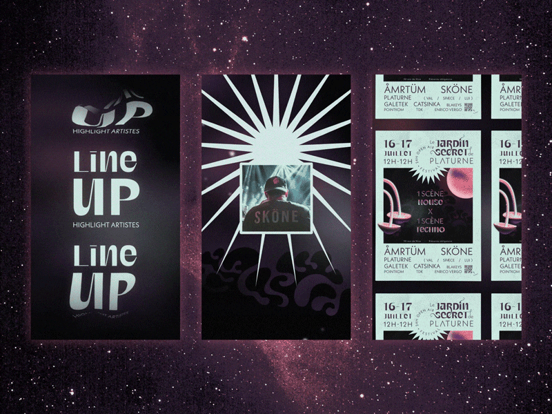 Stories // Festival line-up annoncement alpes maritimes annoncement electronic festival forest french riviera garden house instagram line up motion design music mystical nice poster secret stories story techno timetable