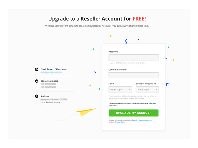 Signup Form account upgrade graphic login signup update upgrade webpage
