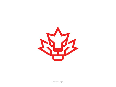 Tiger Canada animal branding canada leaf logo maple tiger