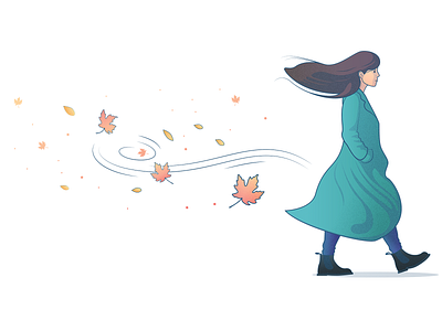 Windy app brand illustration vector walking
