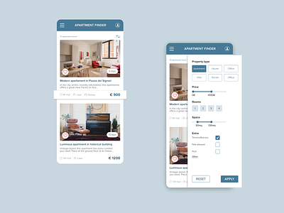 Apartment Finder - Mobile filters mobileapp mobileappdesign responsive design uidesign