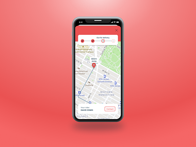 Daily UI 20 | Locationt tracker dailyui dailyui20 dailyuichallenge delivery app fooddelivery locationtracker maps mobiledesign