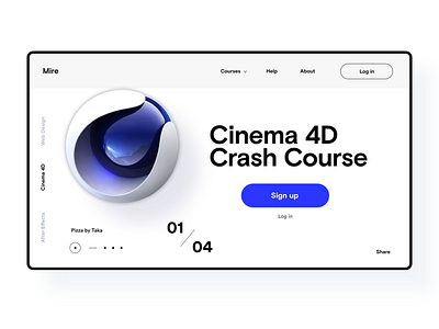 Cinema 4D branding cinema4d design education education website identity ui ui design web web design landing page website