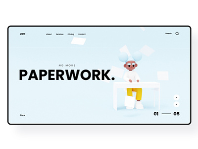 No More Paperwork app branding cinema4d design paperwork ui ui design ux web web design landing page website